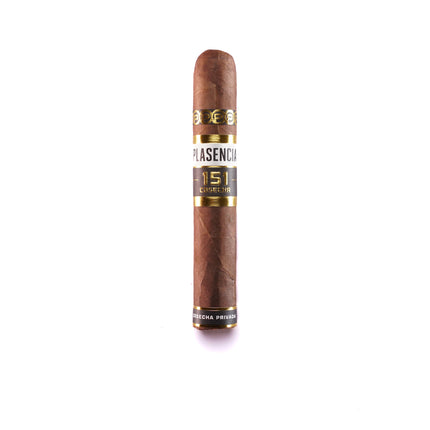 Cigar with a label on a white background
